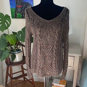 Free People Dark Brown Knit Sweater